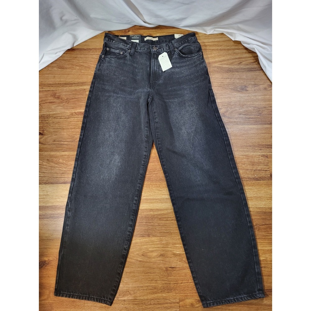 Levi's Women's Baggy Dad Premium Jeans, Black, Non-Stretch, Mid Rise, Sz 29 NWT